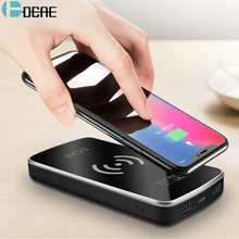 DCAE двойной USB Qi Беспроводное зарядное устройство 10000 мАч банк питания для iPhone XS Max XR X 8 Быстрый внешний аккумулятор для samsung S9 S8