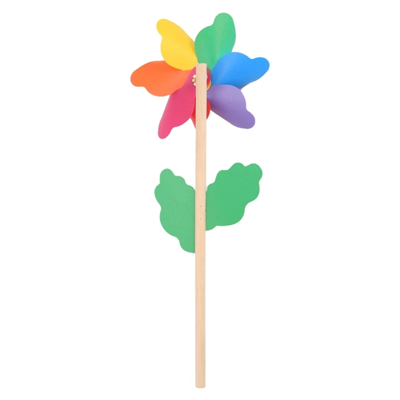 Новая красочная деревянная мельница ветровой Спиннер Pinwheels для домашнего сада