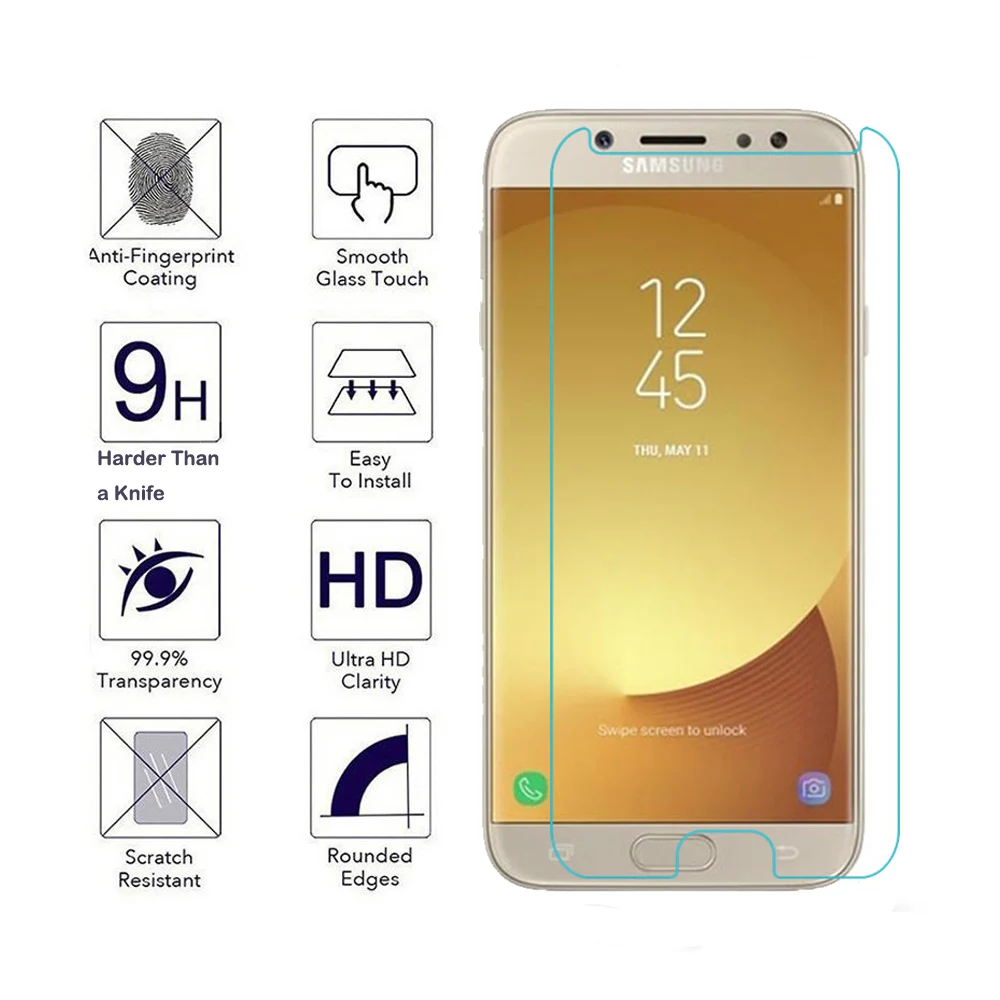 Для Samsung Galaxy J7 Pro J730G J730F 2017 0 3 мм 2.5D Защитная пленка для экрана из закаленного