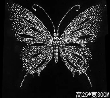 

2pc/lot White or AB color Butterfly hot fix rhinestone transfer motifs iron on applique patches iron on transfer designs shirt