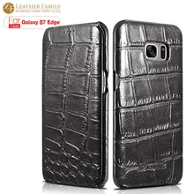 For galaxy S7 edge case Ultra Slim Embossed Crocodile Genuine Cowhide Leather flip cover For Samsung Galaxy S7 edge G935f shell