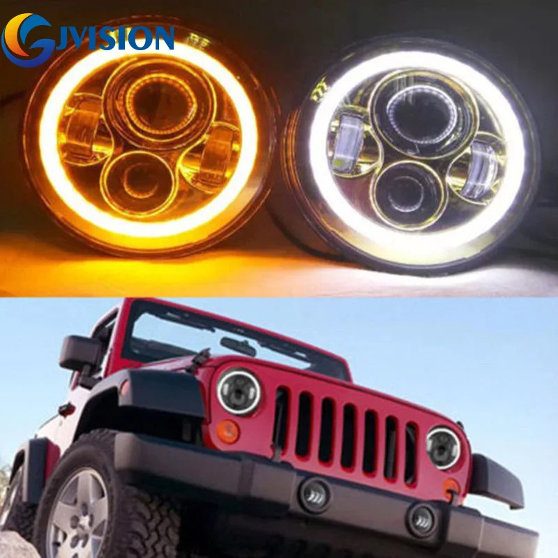 7 inch led headlights with Daytime Running Light Hi Lo beam Amber turn