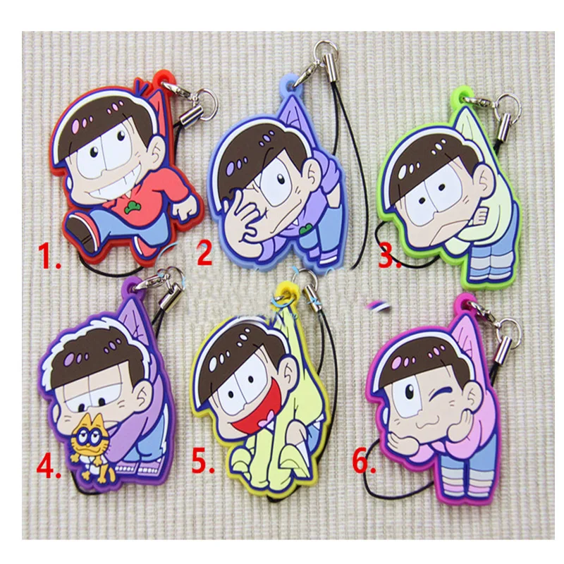 New おそ松さん Mr Osomatsu San Family Oso Kara Ichi Rubber Strap Charm Keychain Gifts New おそ松さん Mr Osomatsu San Family Oso Kara Ichi Rubber Strap Charm Keychain Gifts