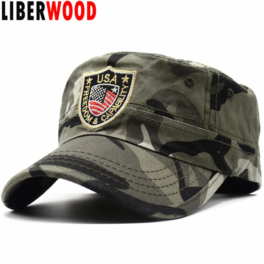 Liberwood Usa Flag True Patriots Fighting For The Freedom Camouflage Hat Us Freedom Capability Hat Cap Army Flat Top Hat 56 62 Men S Baseball Caps Aliexpress