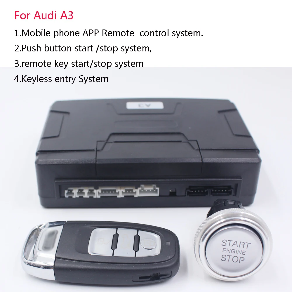 Для автомобиля Audi A3 одна кнопка Start stop system + мобильный телефон APP Control и PKE Keyless