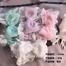 1 шт. повязка для волос для девочек лицо плюшевые фланелевые головы с макияж лук Белая Кружевная повязка на голову G0407