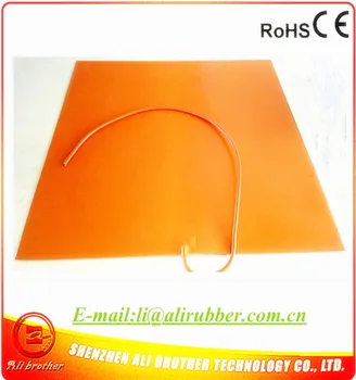 

700*700*1.5mm Heated Bed for 3D Printer 230v 1500w Flexible Silicone Rubber Heater 1000mm lead come out from middle of 1 side