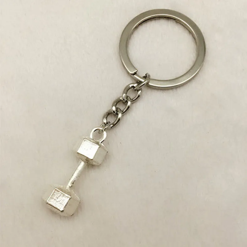 

1Pcs DUMBBELL BARBELL WEIGHT Charm Chain Keychain *Fitness Weightlifting Gym CROSSFIT