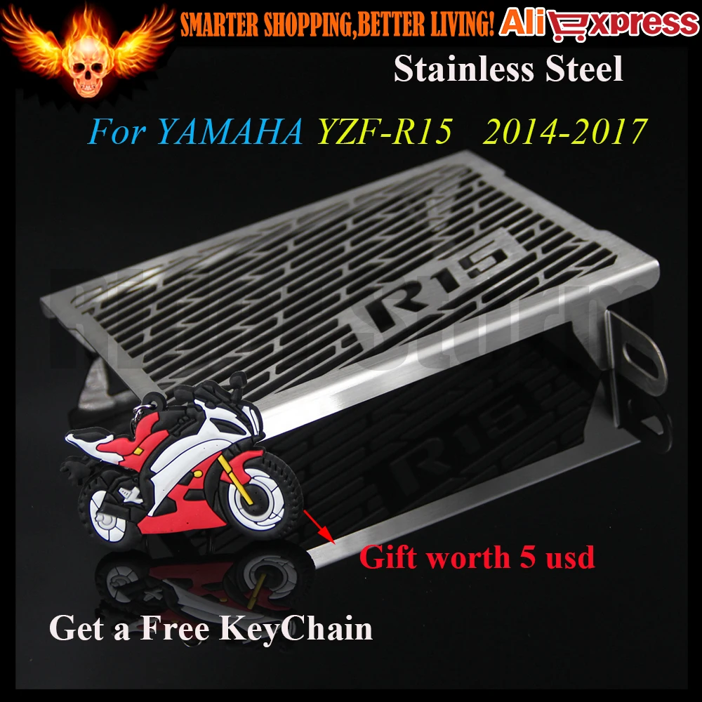 

For YAMAHA YZF-R15 YZF R15 2014 2015 2016 2017 CNC Stainless Steel Motorcycle Radiator Grille Guard Cover Protector