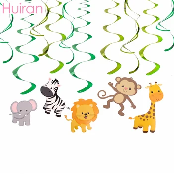 

HUIRAN 30pcs Animals Swirls Monkey Elephant Zebra Safari Party Decor Jungle Party Decor Baby Shower Birthday Party Supplies