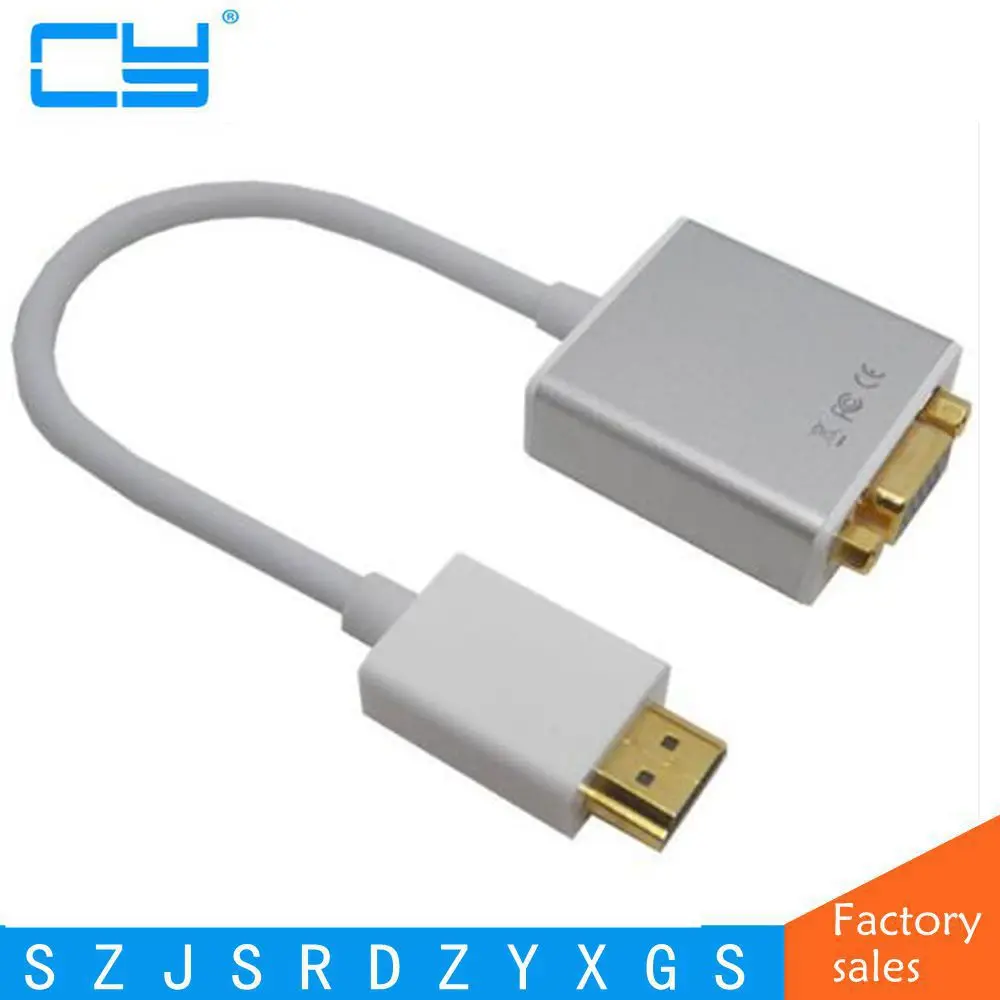 Алюминиевый преобразователь HDMI на выход VGA 1080P HD + аудио кабель адаптер для ПК
