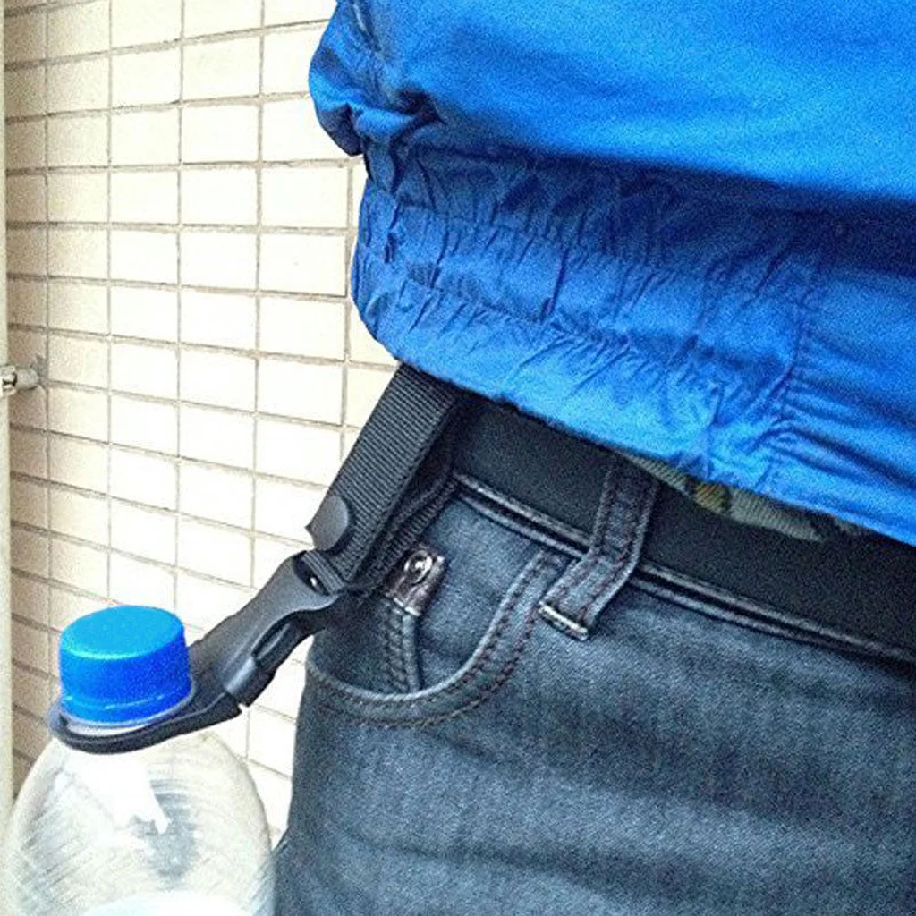 Outdoor Carabiner Nylon Key Hook Molle Webbing Strap Hanging System Belt Buckle Water Bottle Holder Choice of Color 