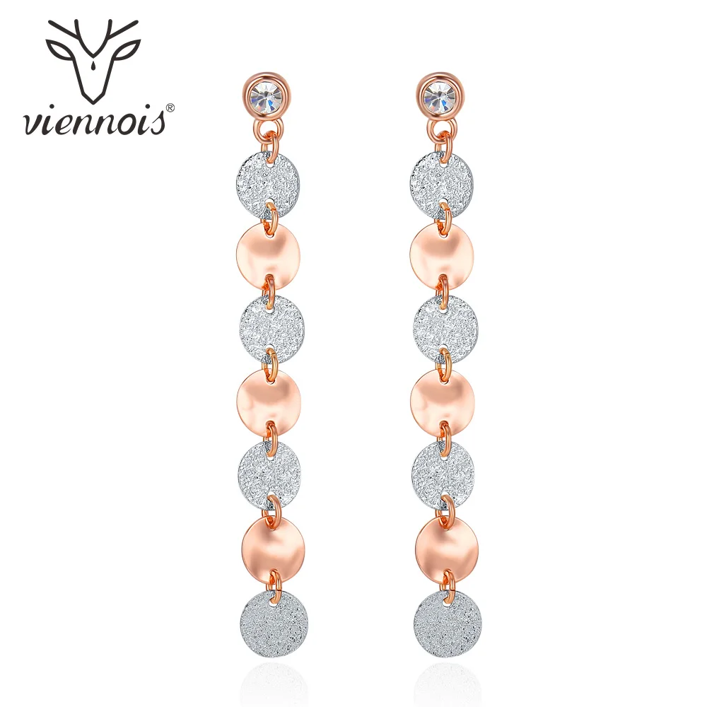 Viennois Мода с длинной бахромой свисающие серьги для женщин в Корейском стиле Стиль