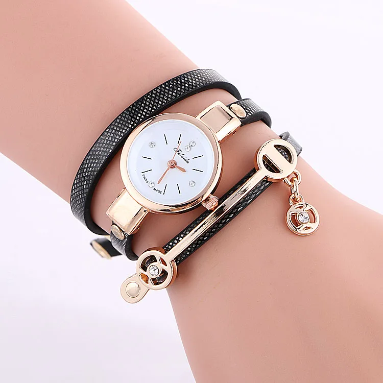 Fashion Braided Long Strap Leather Watch Wrap Quartz Wrap Quartz Weave