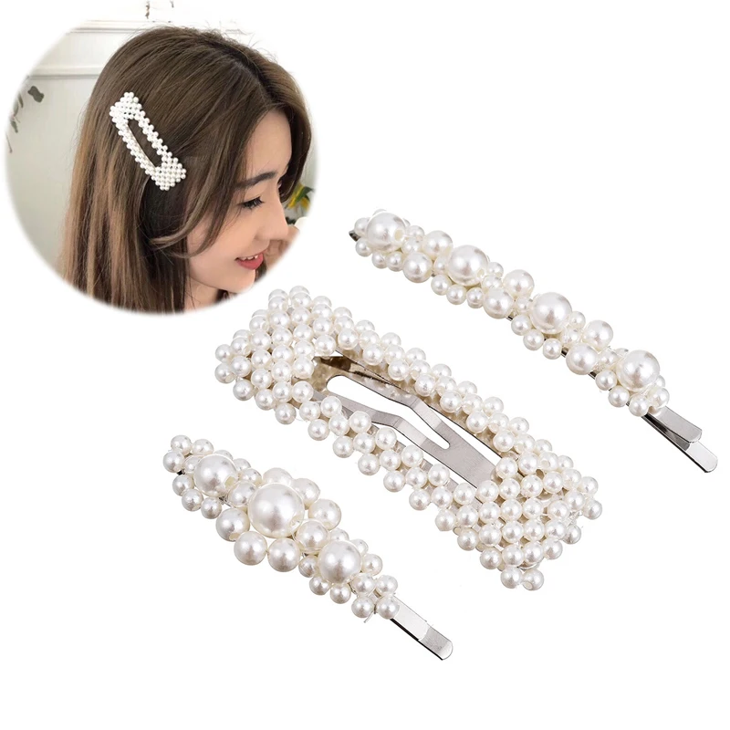 

INS Metal Imitation Pearl Beads BB Hair Clips for Girls Elegant Simple Fashion Hairpins Women Luxury Sweet Hairgrips Accessories