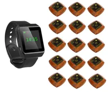 Waiter paging system watch pager table call bell 15pc two buttons wood transmitter singcall restaurant customer service : image Waiter paging system watch pager table call bell 15pc two buttons wood transmitter singcall restaurant customer service