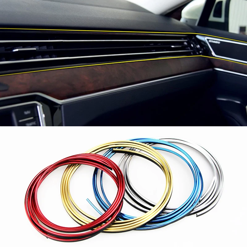 

5M Auto Fashion Universal Car Decorative Strip Line DIY Interior Edge Interval Moulding PVC Doors Trim Waterproof Flexible