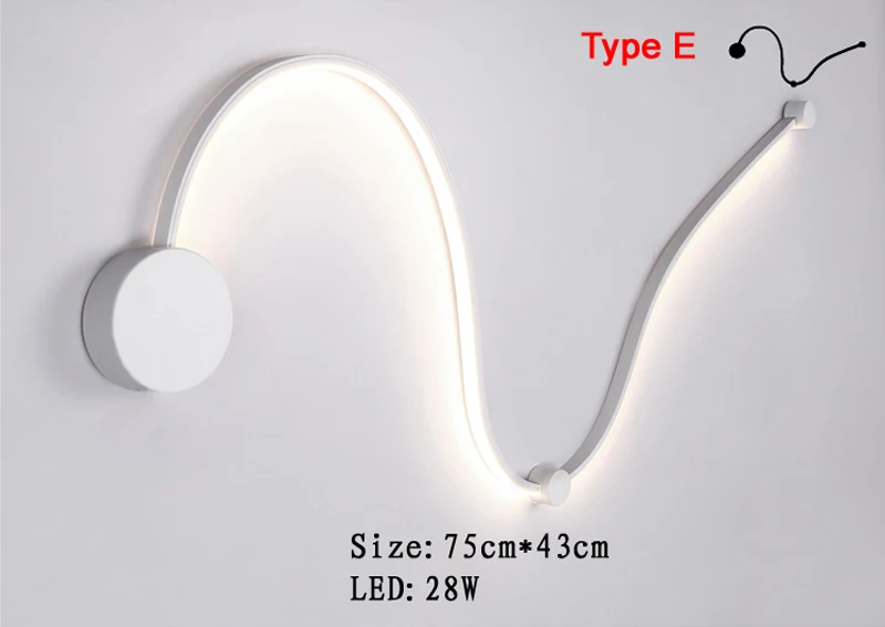 Post-modern Scandinavian modern minimalist creative wall lamp led bedside bedroom aisle corridor hotel Wall light E