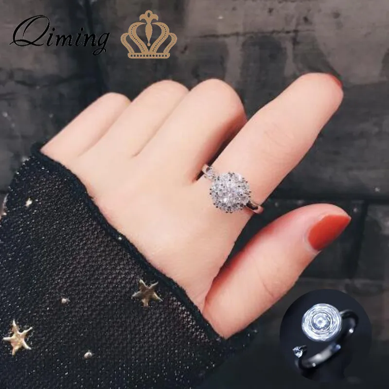 Buy QIMING Luxury Vibrating Ring Women CZ Zircon