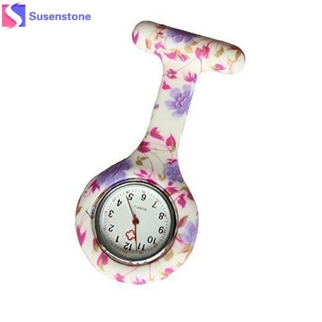 Colored Circles Fashion Floral Heart-shaped Hanging Nurse Pin Watch Clip-on Fob Colored Circles Fashion Floral Heart-shaped Hanging Nurse Pin Watch Clip-on Fob