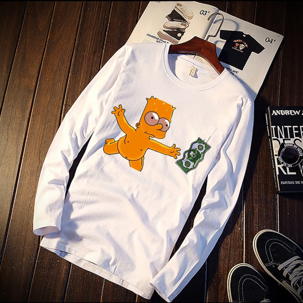 

Skipoem Simpsony Simpson Nirvana Funny Tshirt Custom Cotton O Neck Top Tees Plus Size Long Sleeve Brand Unisex Shirts