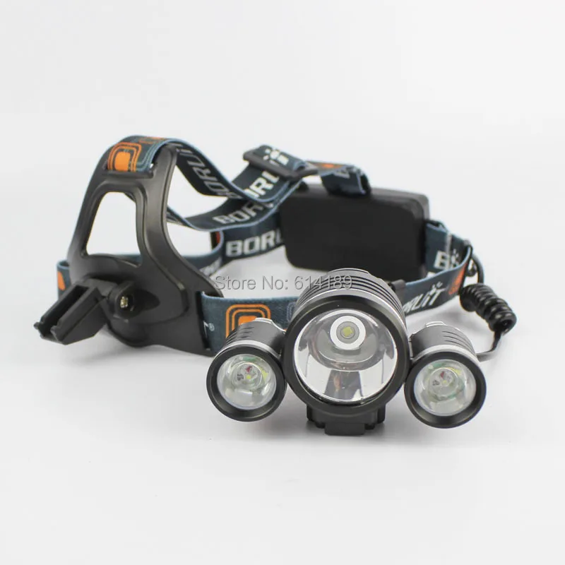 BORUIT RJ 1155 3xcree XML T6 4000 люмен 4 режимный USB Перезаряжаемый светодиодный налобный