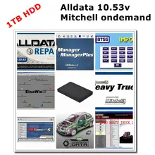 Reparação de automóveis de alldata v10.53 todo o software de dados mit//chell od 5 2015v vívido oficina dados atsg software usb disco rígido 1tb hdd