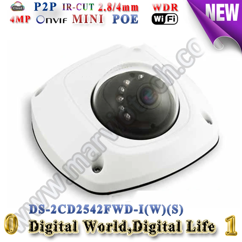 

DS-2CD2542FWD-IWS Audio 4MP WDR Mini Dome Network ip Camera poe WIFI better ds-2cd2532f-is ds-2cd2532-i ds-2cd2532f 2cd2532f