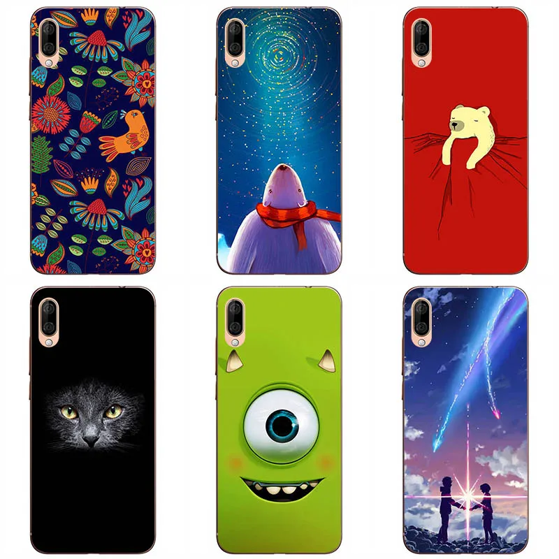 

Colorful Painted Soft Silicone Cases For Wiko View 3 Lite Cartoon Animal Phone Cases Soft TPU Flower Cover Shell