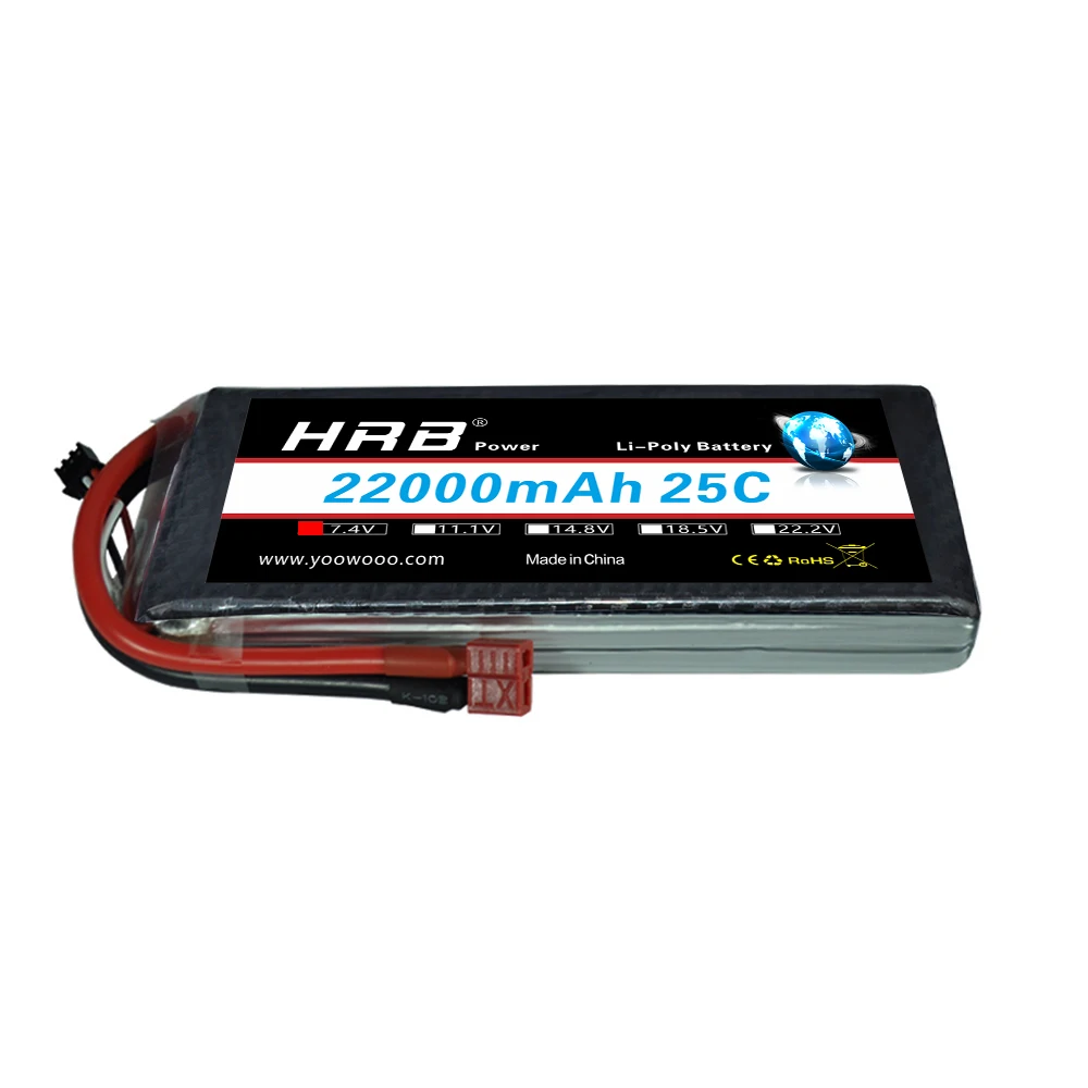 HRB RC Lipo 2S 3S 4S батарея 7,4 V 11,1 V 14,8 V 22000mAh 25C MAX 50C Высокая емкость Т-образная заглушка для радиоуправляемого вертолета самолета