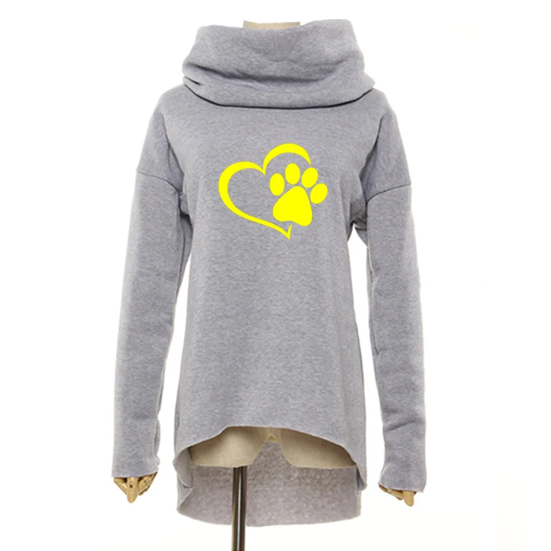  animal cat dog 2018 Women Winter Hoodies Scarf Collar Long Sleeve Fashion Casual Autumn Sweatshirts