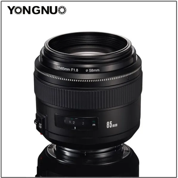 Средний телеобъектив YONGNUO EF 85 мм f/1,8 USM для зеркальных фотокамер Canon с блендой, стандартный объектив yn85мм f1.8 с фиксированным фокусом