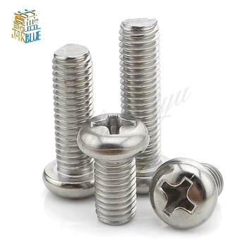 

F85 100pcs Metric M3 x 10mm Phillips Pan Head Screws Stainless Steel