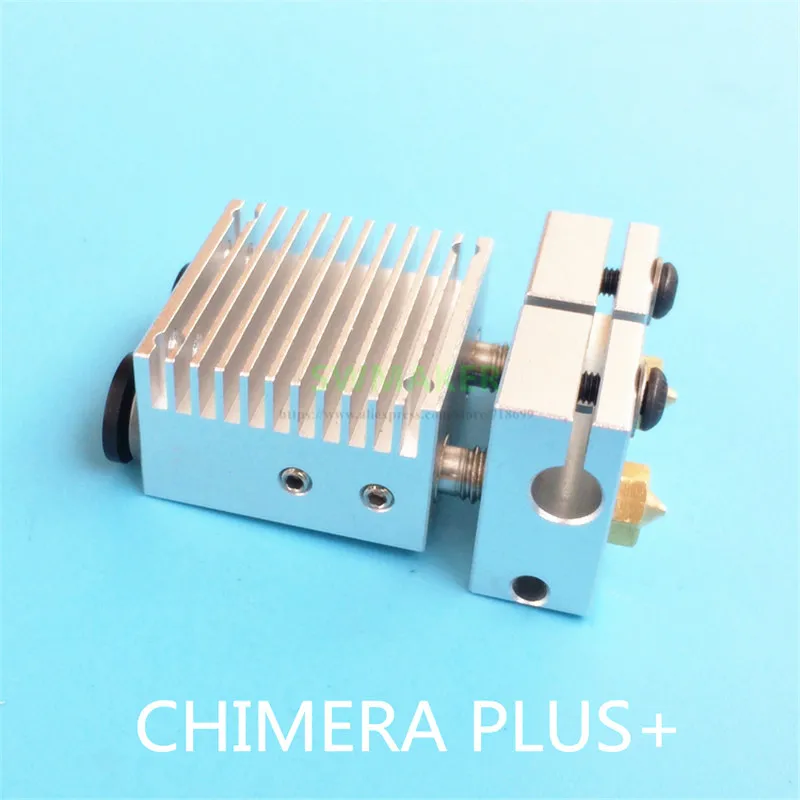 Chimera Plus+ Двойная Экструзионная головка 2 в 2 из V6 PT100 hotend комплект 1,75 мм 0,4 мм для деталей 3D принтера высокое качество