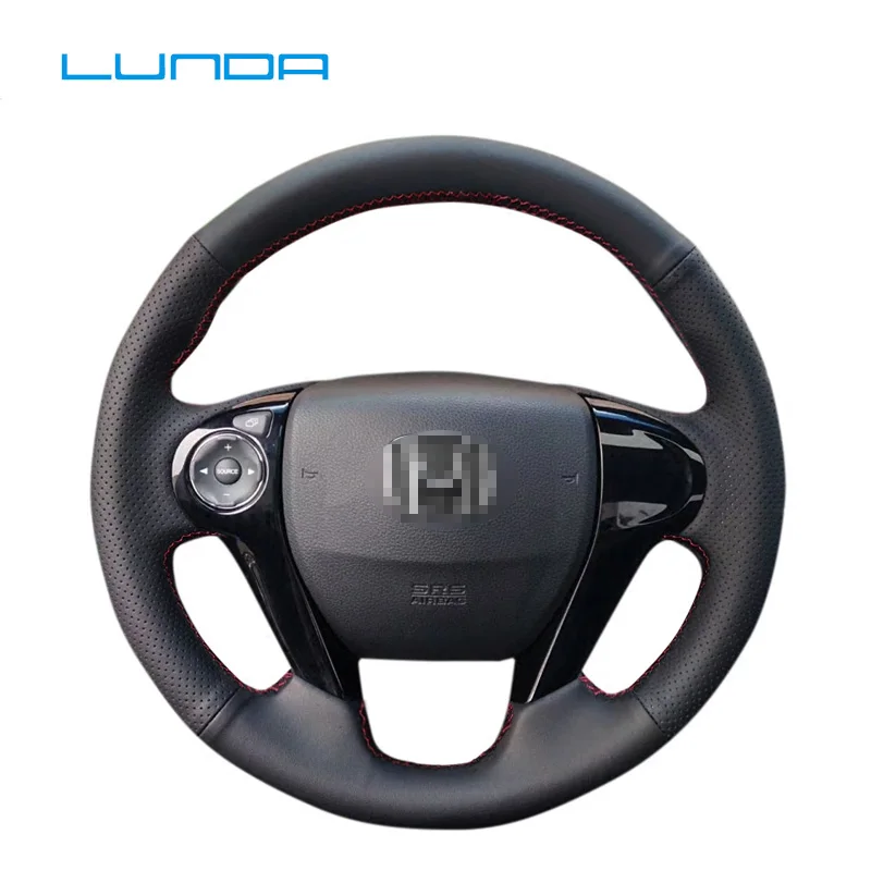 LUNDA кожаный сшитый вручную чехол рулевого колеса автомобиля для Honda Odyssey- Elysion 9 поколение Accord рулевое покрытие
