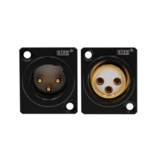 1PC XLR SOCKET EIZZ High End Gold Plated Copper PTFE XLR Jack Plug Connector for MIC Headphone Amplifier HiFi Audio DIY