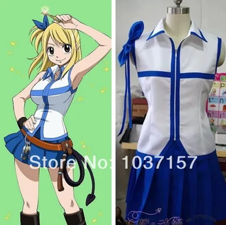 New Free Shipping Fairy Tail Lucy Heartfilia font b Cosplay b font Costume Custom Made