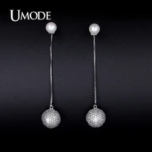 UMODE Crystal And Synthetic Pearl Drop Earrings For Women 2016 New Brincos Grandes Fashion Para Mulheres Christmas Gifts AUE0223