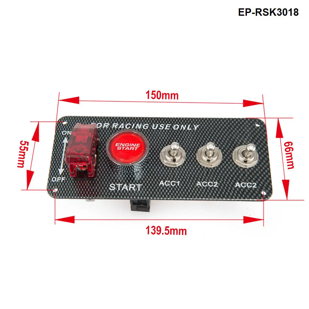 4в1 панель из углеродного волокна для гоночного двигателя автомобиля пусковой переключатель зажигания наборы EP-RSK3018