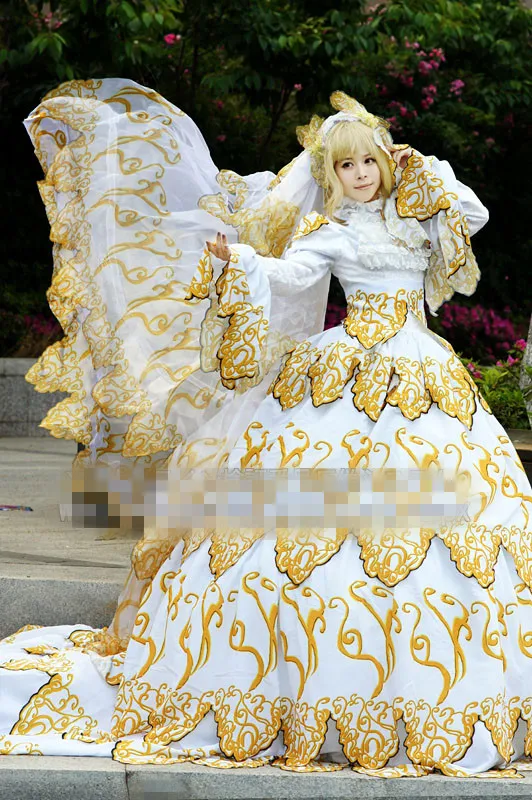 CLAMP CARDCAPTOR SAKURA KINOMOTO Сакура супер роскошное платье для женщин Сакура косплей костюм свадебные платья для женщин