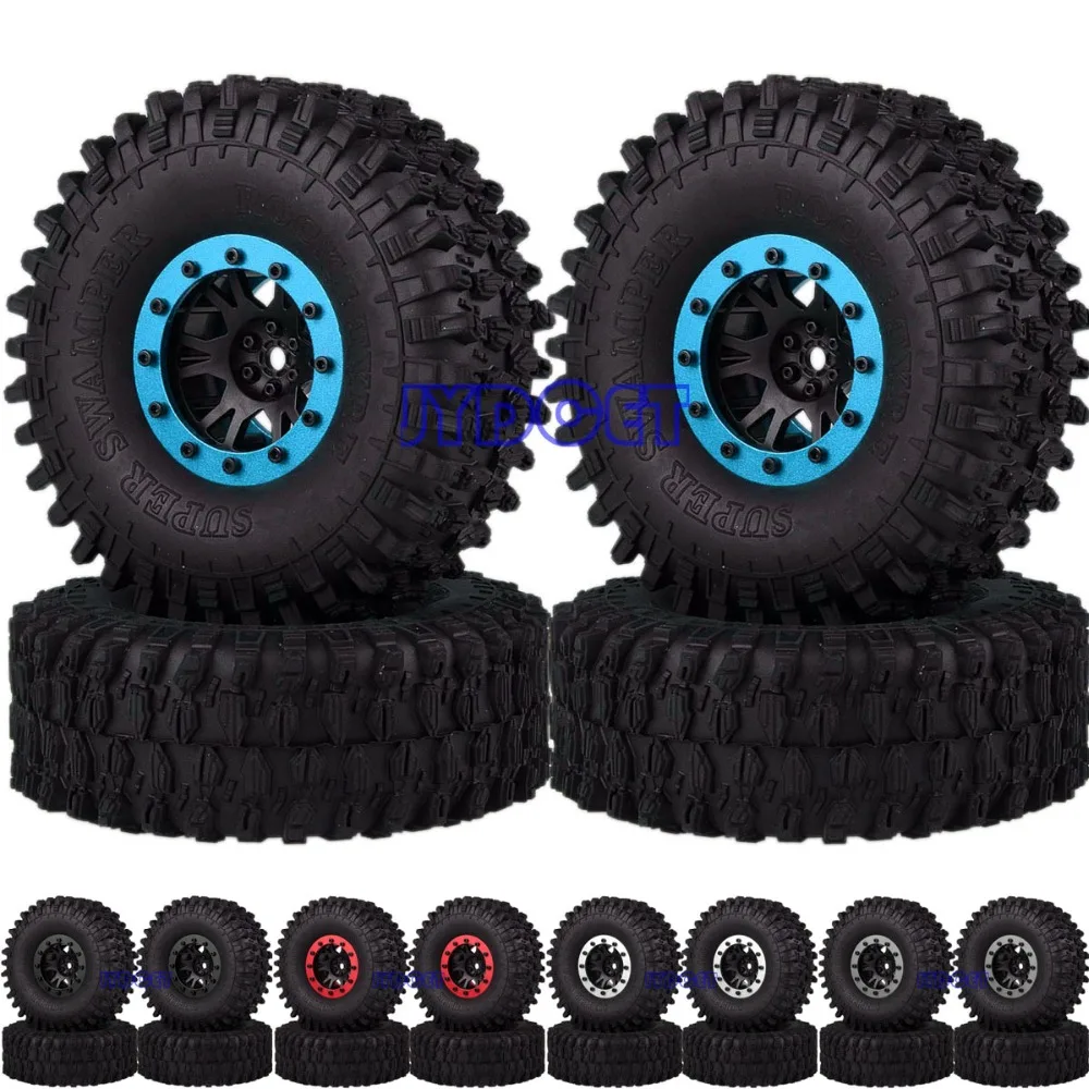 

1068-7037 1.9" Nylon Wheel Rim & Aluminum Beadlock 120mm Tyre For RC 1/10 Model Rock Crawler TRX4 SCX10