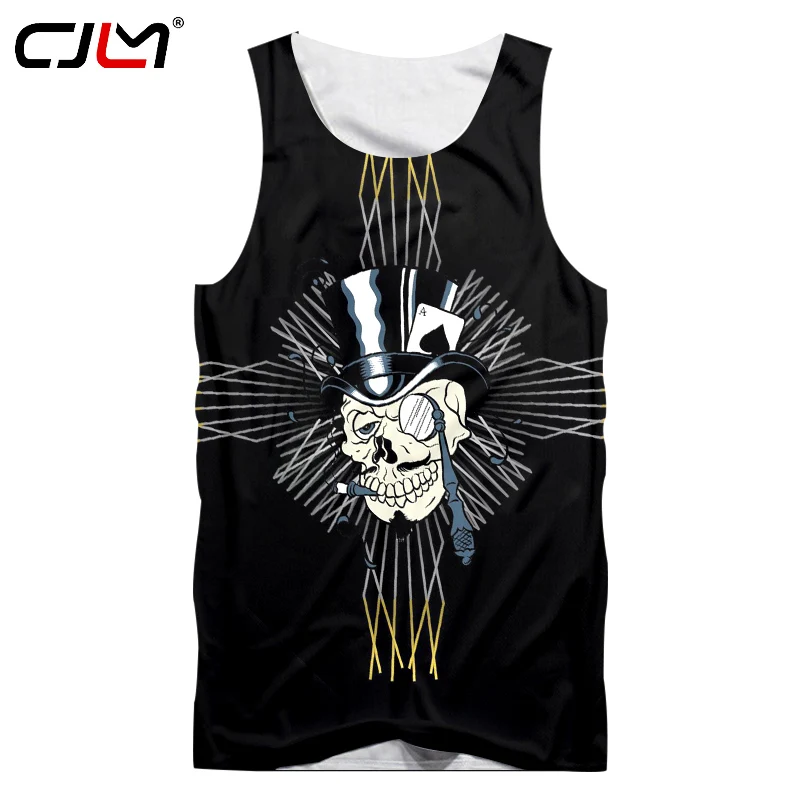 

CJLM Dropshipping Tank Top Men Funny Print Joker Vest Poker Singlets Man Hip Hop Sportwears Fitness Undershirts Sleeveless Shirt