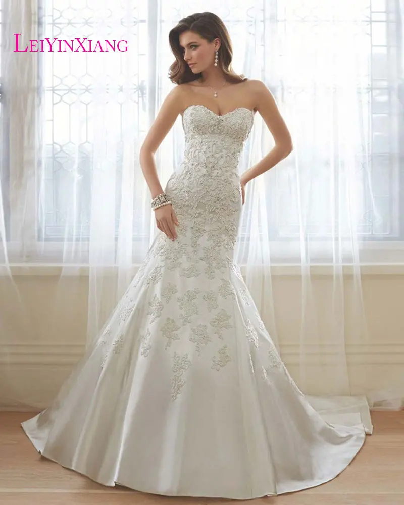 Modern Sexy Mermaid Style Bridal Gown Elegant Wedding Dresses Strapless Lace Up Robe de Mariage Vestidos de Novias Custom Made