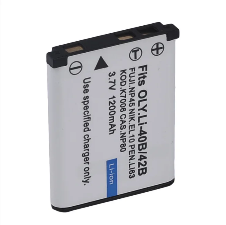 

MJKAA 1pcs 3.7V 1200mAh Li-42B EN-EL10 FNP-45 D-Li63 CNP-80 LI-40B Rechargeable Camera Battery for Nikon OLYMPUS FUJ