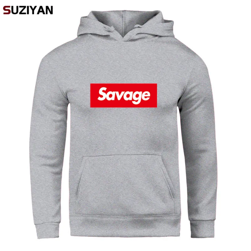 Новые мужские толстовки с принтом Savage, худи Parody No Heart X Savage Mode, уличная одежда с длинными рукавами, топы и пуловеры Suprem Harajuku