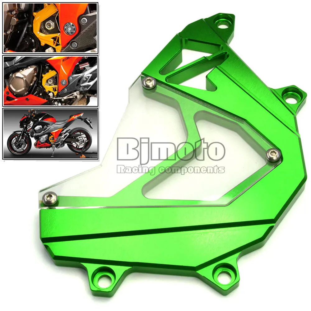 

FSC-KA002-GR Green Motorbike Front Sprocket Cover Panel Left Engine Guard Chain Protection Aluminum For Kawasaki Z800 2013-2015