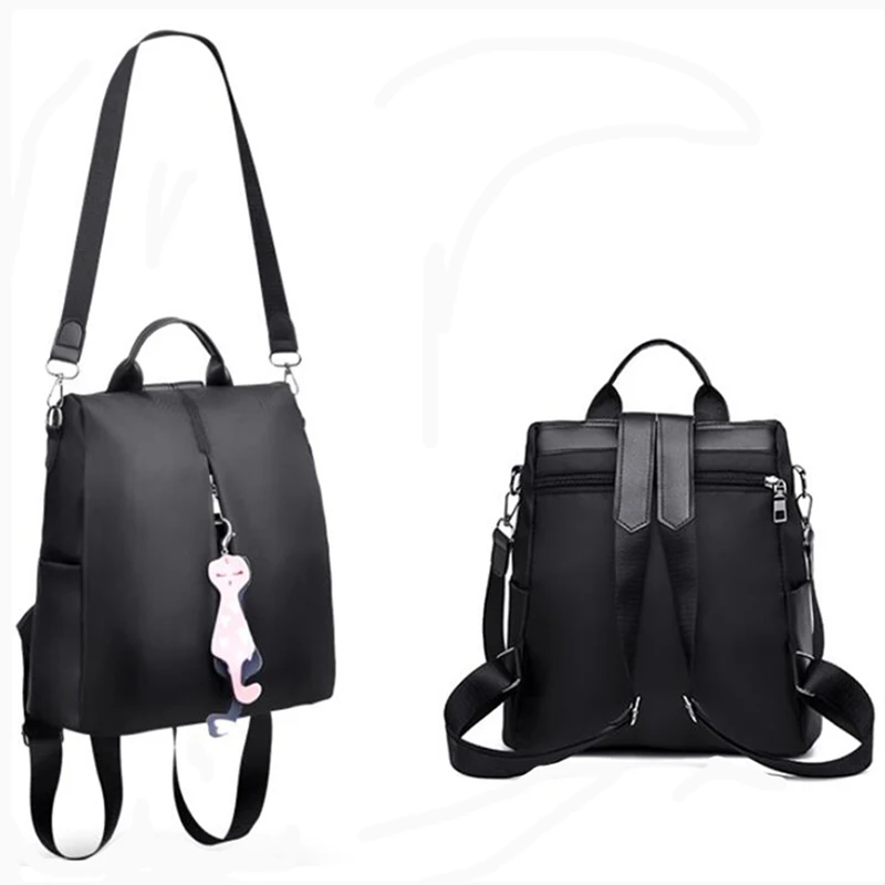 Yogodlns, женский рюкзак,, модный, Оксфорд, сумка, Одноцветный, рюкзак для путешествий, для девушек, маленький рюкзак с подвеской в виде кошки