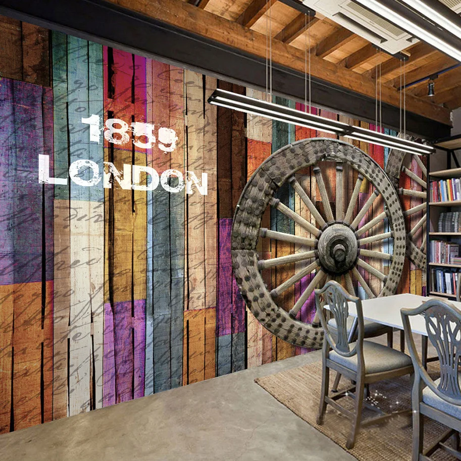 Custom Wallpaper Colored Wood Grain Wheel Graffiti Art ...