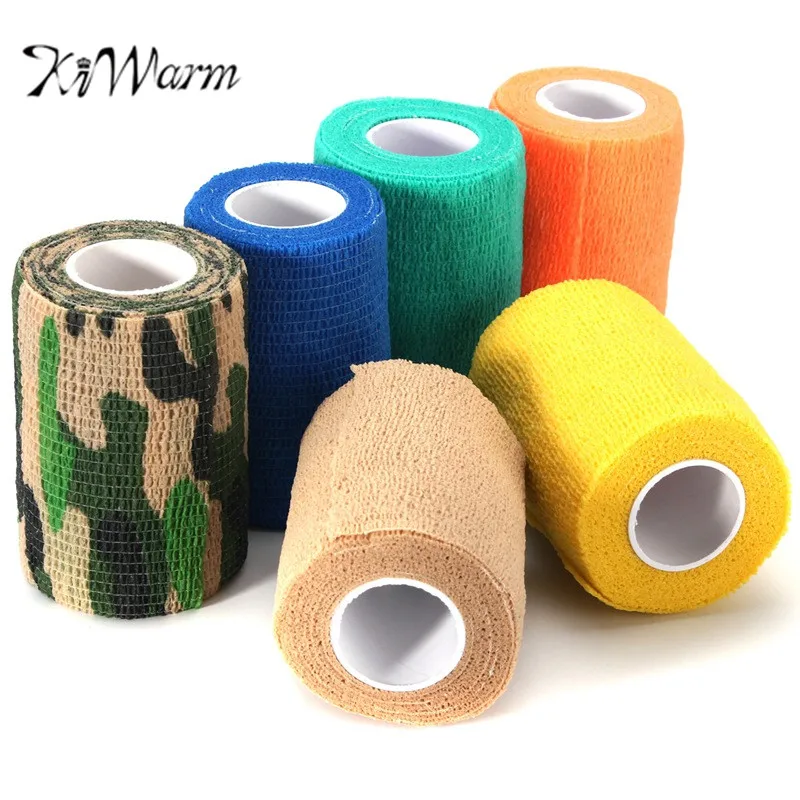 KiWarm 7.5cmX4.5M Multi Colors Therapeutic Self Adhesive Elastic Gauze