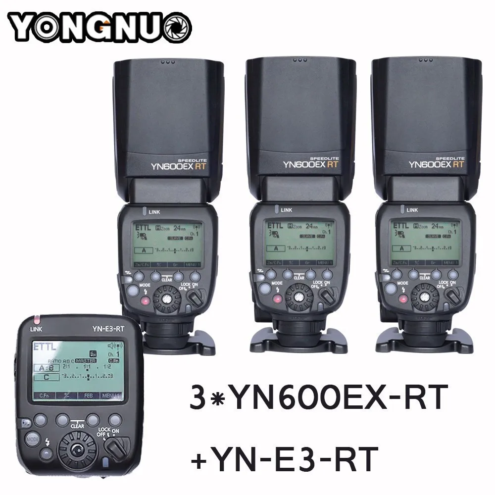 DHL 3 . YN600EX-RT  TTL HSS  Speedlite + YN-E3-RT YONGNUO   Canon 5D3 5D2 7D Mark II 6D 70D 60D